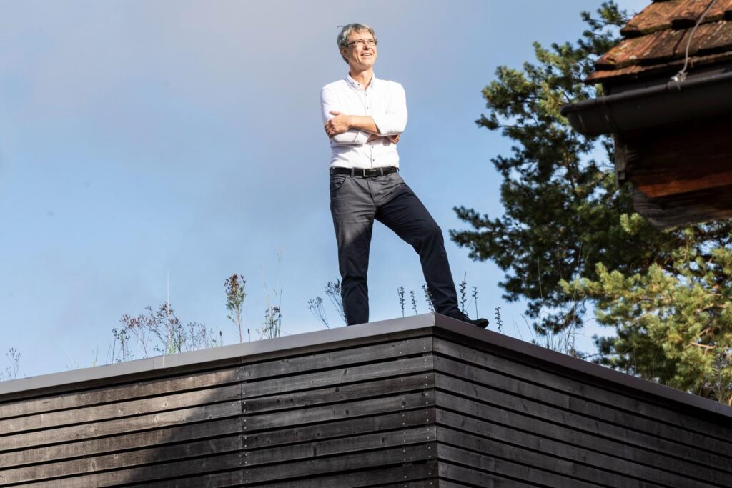 Rolf Truninger auf dem Dach