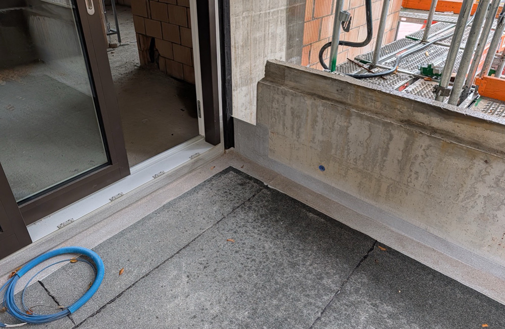 Entwässerungsinstallation eines Balkons